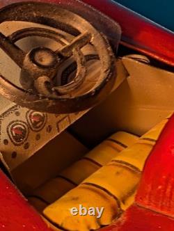 VTG RARE BANDAI 1954 FERRARI 750 MONZA, Race Car, US FLAG #1 TIN FRICTION 8 Inch