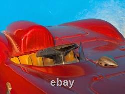 VTG RARE BANDAI 1954 FERRARI 750 MONZA, Race Car, US FLAG #1 TIN FRICTION 8 Inch