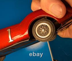 VTG RARE BANDAI 1954 FERRARI 750 MONZA, Race Car, US FLAG #1 TIN FRICTION 8 Inch