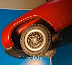 VTG RARE BANDAI 1954 FERRARI 750 MONZA, Race Car, US FLAG #1 TIN FRICTION 8 Inch
