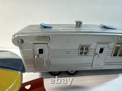 VTG SSS Toys Japan House Trailer A-303 Tin Metal Friction Car & Camper With Table