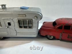 VTG SSS Toys Japan House Trailer A-303 Tin Metal Friction Car & Camper With Table