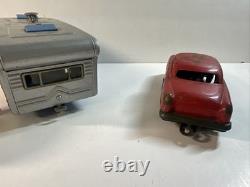 VTG SSS Toys Japan House Trailer A-303 Tin Metal Friction Car & Camper With Table