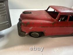 VTG SSS Toys Japan House Trailer A-303 Tin Metal Friction Car & Camper With Table