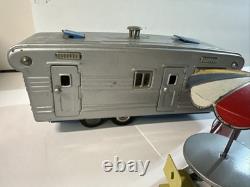VTG SSS Toys Japan House Trailer A-303 Tin Metal Friction Car & Camper With Table