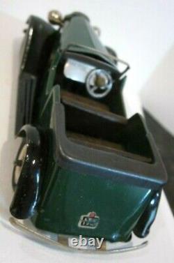 VTG TRI-ANG MINIC CLOCKWORK TOY GREEN VAUXHALL TOURER With ORIGINAL BOX