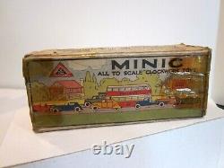 VTG TRI-ANG MINIC CLOCKWORK TOY GREEN VAUXHALL TOURER With ORIGINAL BOX