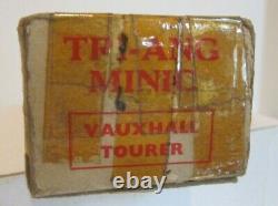 VTG TRI-ANG MINIC CLOCKWORK TOY GREEN VAUXHALL TOURER With ORIGINAL BOX