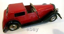 VTG TRI-ANG MINIC CLOCKWORK TOY RED VAUXHALL TOWN COUPE 18M With BOX ALL ORIGINAL