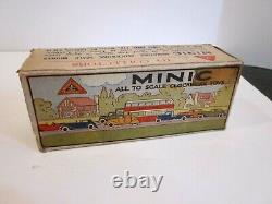 VTG TRI-ANG MINIC CLOCKWORK TOY RED VAUXHALL TOWN COUPE 18M With BOX ALL ORIGINAL