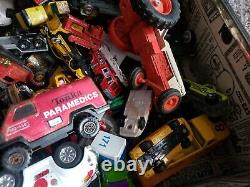 Vehicle Lot of Vintage toy Cars, Trucks, Trailers tractors old metal huge lot