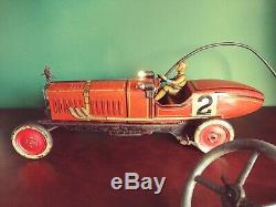Very Rare 1924 Paya Spain Tin Wind-up Felix the Cat Boat Tail Race Car Tippco