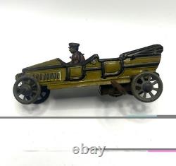 Very Rare Antique German Tin Penny Windup Car. Runs Great