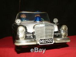 Very Rare Daiya Of Japan Mercedes Bump & Go Large Police Car(dutch Export)