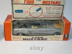 Very Rare New in Box Bandai Japan Battery Operated Ford Mustang Slip Action