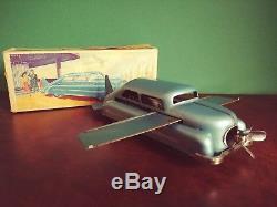 Very Rare US Zone Blomer & Schuler BS 501 Tin Wind-up Aero-Car with Or. Box