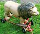 Very Rare Vintage 1950s Triang Lines Bros Pull along Lion walker- Pedal Car Leo