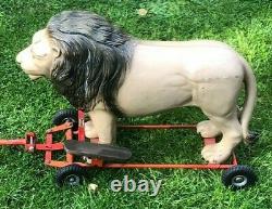 Very Rare Vintage 1950s Triang Lines Bros Pull along Lion walker- Pedal Car Leo