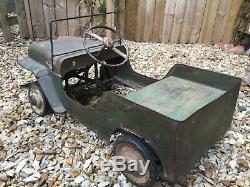 Very Rare Vintage Jeep Pedal Car 1950s Unknown maker Triang Willis Thistle