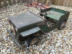 Very Rare Vintage Jeep Pedal Car 1950s Unknown maker Triang Willis Thistle
