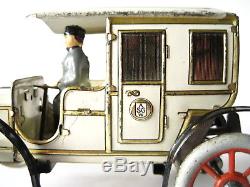 Very rare Günthermann tin clockwork town car candy container Germany 1905