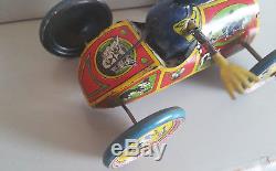 Very rare Ingap Tin TOPOLINO car lithographed tin auto with mouse driver