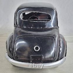 Vintage 1/12 Diecast Black and Silver Scale Model Vintage Car Sculpture