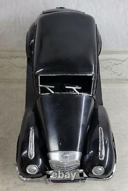 Vintage 1/12 Diecast Black and Silver Scale Model vintage Car Sculpture