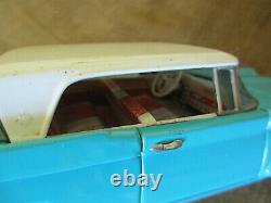 Vintage 11.5 Bandai Japan 1958 Lincoln Continental Mark 3 Tin Friction Toy Car