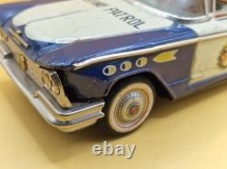 Vintage 11 Made in Japan Tin Highway Patrol Police Car Friction Toy 28cm IK-60