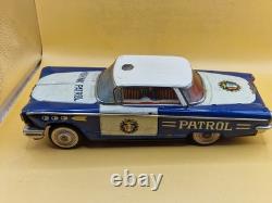 Vintage 11 Made in Japan Tin Highway Patrol Police Car Friction Toy 28cm IK-60