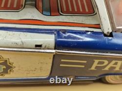 Vintage 11 Made in Japan Tin Highway Patrol Police Car Friction Toy 28cm IK-60