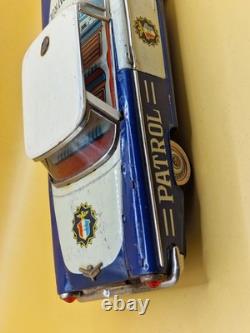 Vintage 11 Made in Japan Tin Highway Patrol Police Car Friction Toy 28cm IK-60