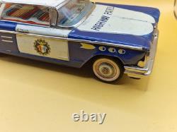 Vintage 11 Made in Japan Tin Highway Patrol Police Car Friction Toy 28cm IK-60