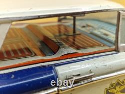 Vintage 11 Made in Japan Tin Highway Patrol Police Car Friction Toy 28cm IK-60
