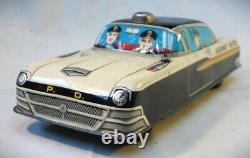 Vintage 11 Tin Friction Police Car Highway Patrol Modern Toys Made in Japan