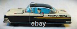 Vintage 11 Tin Friction Police Car Highway Patrol Modern Toys Made in Japan