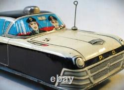 Vintage 11 Tin Friction Police Car Highway Patrol Modern Toys Made in Japan