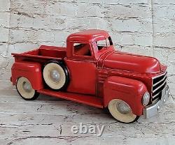 Vintage 12 Red Trucks Handmade Metal Old Car Model Red Pickup Truck Gift Deal