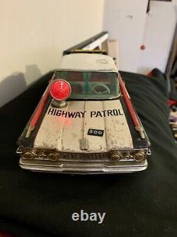 Vintage 13 Highway Patrol Tin Friction Car Oldsmobile Speed Meter Ichiko Japan