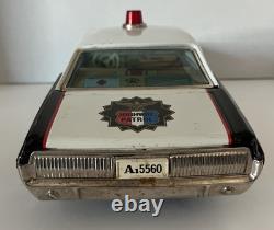 Vintage 16 Asakusa Mercury Cougar Highway Patrol Police Tin Car Toy Rare Japan