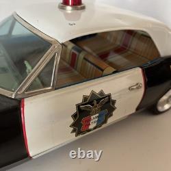 Vintage 16 Asakusa Mercury Cougar Highway Patrol Police Tin Car Toy Rare Japan