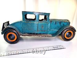 Vintage 1920s Schieble Dayton 17 Pressed Steel Tin Toy Car with Rear Luggage Rack