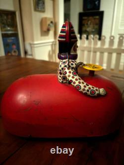 Vintage 1930's Ayjay Metal Products Wind-Up Bumper Clown Car Works