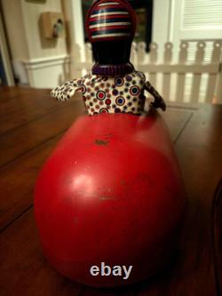Vintage 1930's Ayjay Metal Products Wind-Up Bumper Clown Car Works