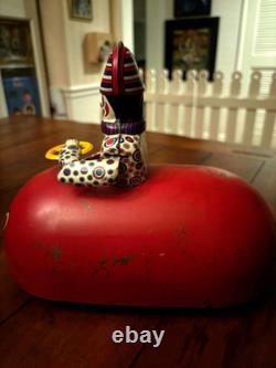 Vintage 1930's Ayjay Metal Products Wind-Up Bumper Clown Car Works