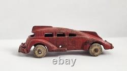 Vintage 1930's Hubley Futuristic Rocket Streamline Bus Red Vtg Rubber Wheels