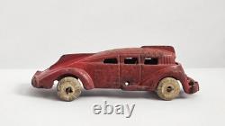 Vintage 1930's Hubley Futuristic Rocket Streamline Bus Red Vtg Rubber Wheels