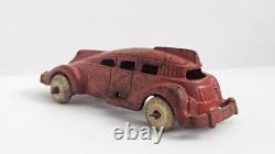 Vintage 1930's Hubley Futuristic Rocket Streamline Bus Red Vtg Rubber Wheels