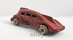 Vintage 1930's Hubley Futuristic Rocket Streamline Bus Red Vtg Rubber Wheels